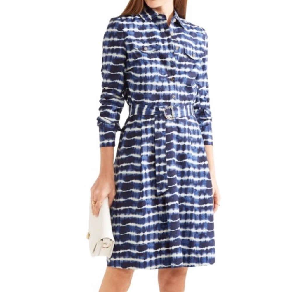 ♦️SOLD♦️NWT Tory Burch Derrick Tie Dye Shirtdress - Picture 2 of 14